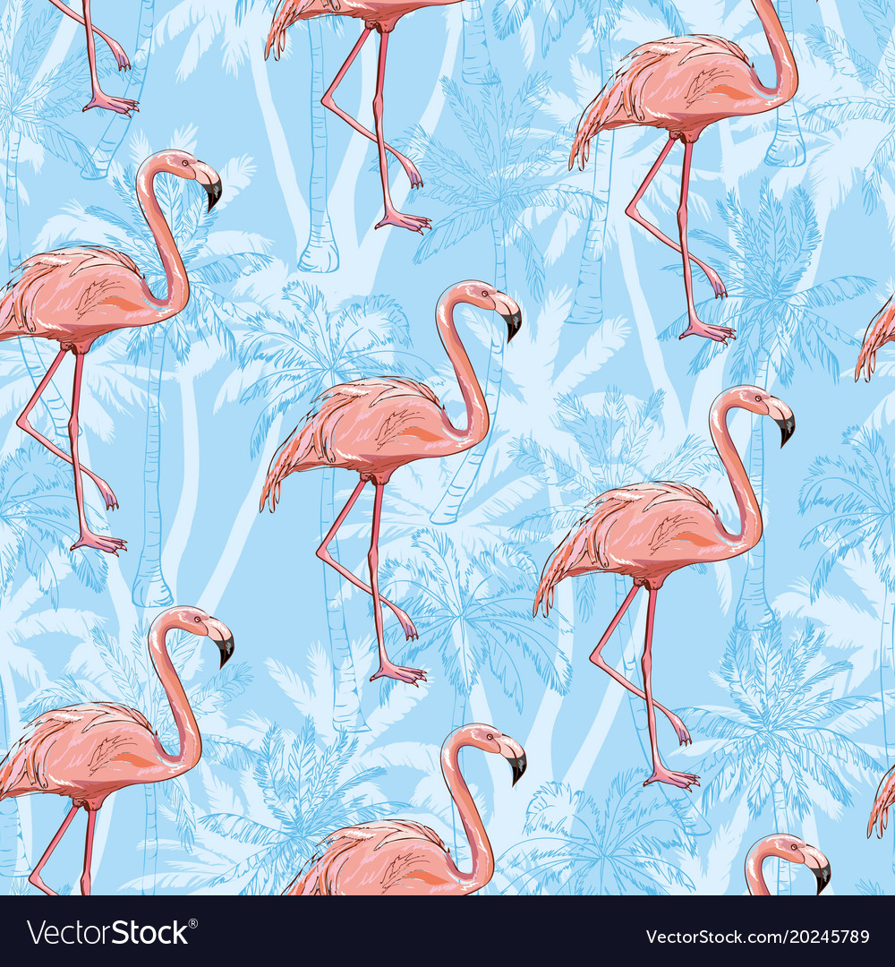 Seamless flamingo pattern