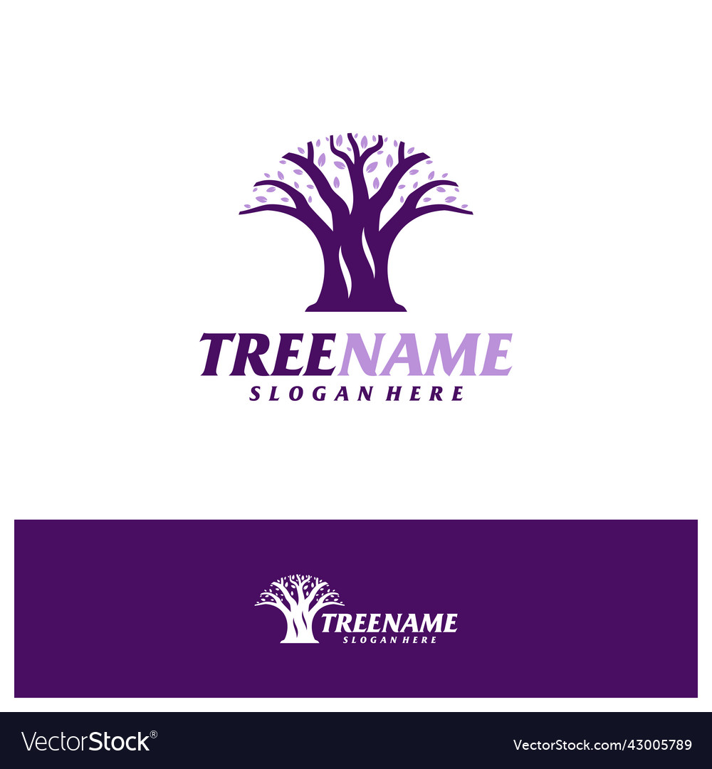 Tree with root logo design template