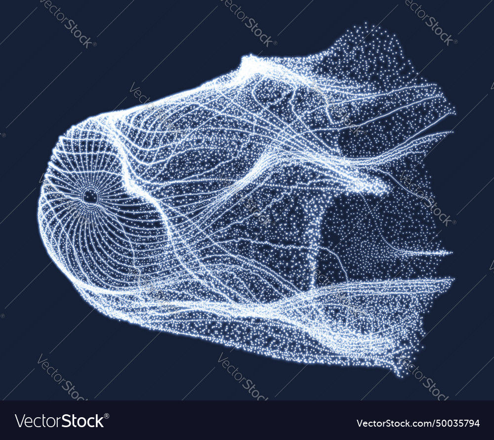 Array with dynamic particles 3d technology style vector image Array with dynamic particles 3d technology style
