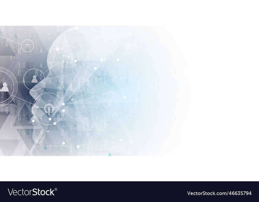 Artificial intelligence technology web background vector image Artificial intelligence technology web background