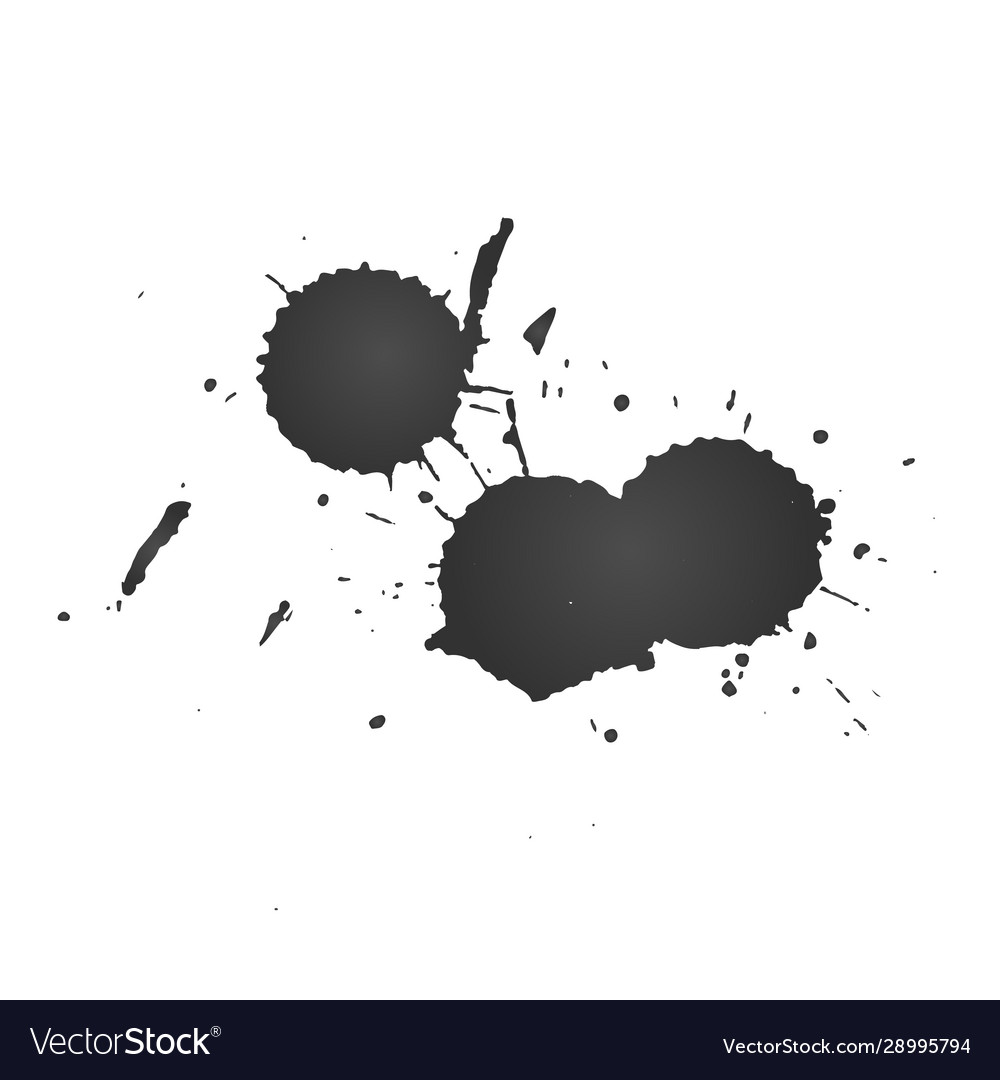 Black ink paint spots drops texture isolated