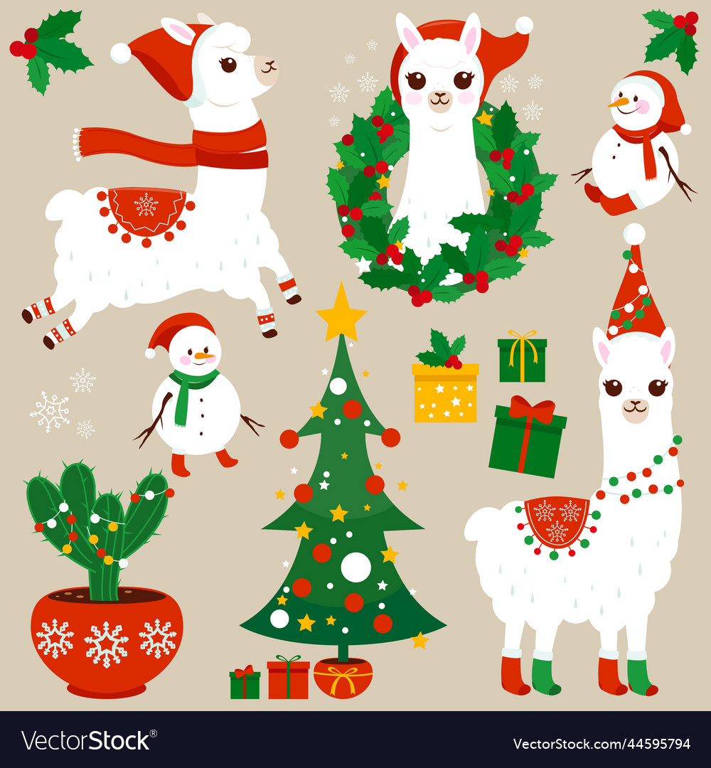 Christmas llama set set