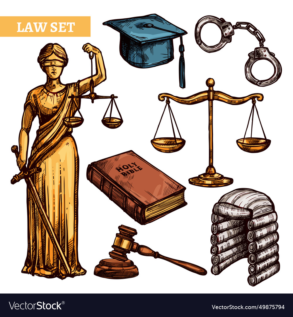 Decorative law set vector image Decorative law set