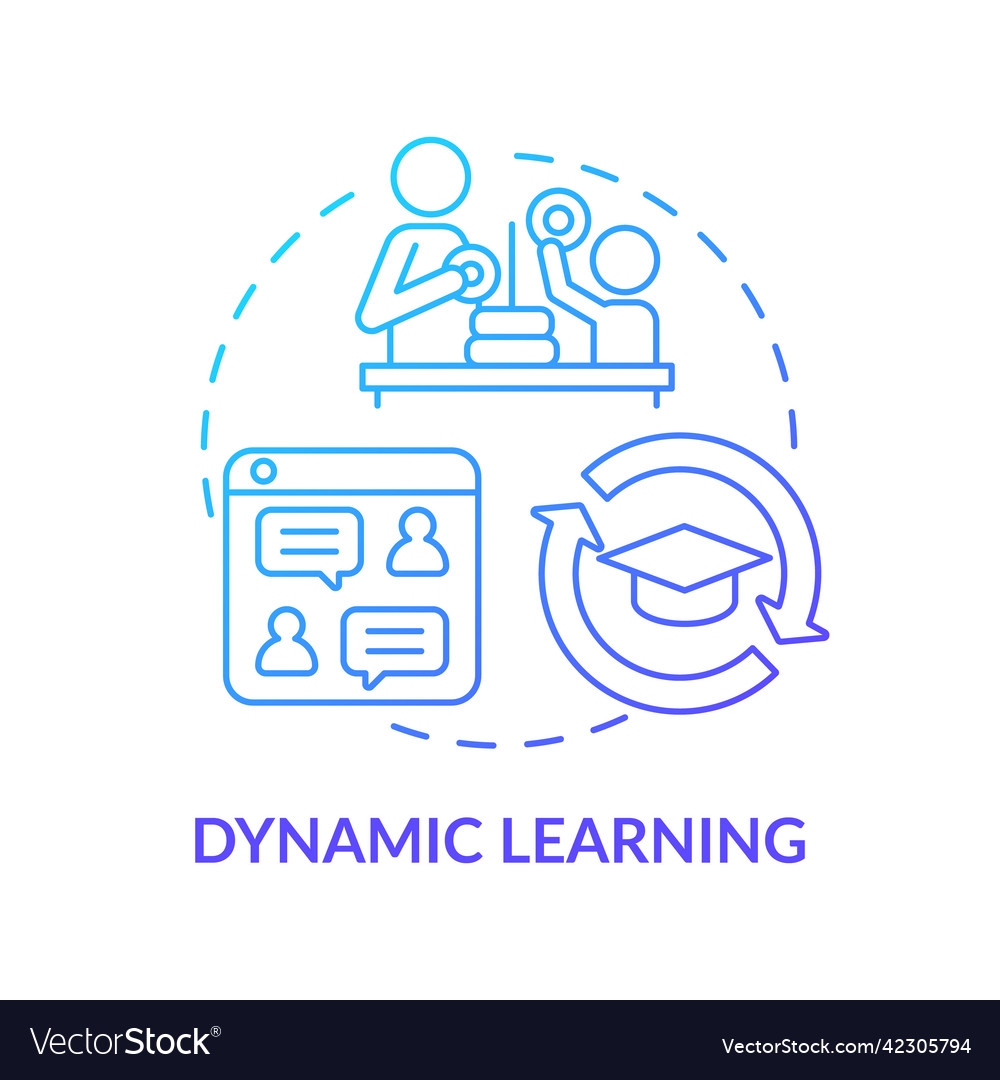 Dynamic learning blue gradient concept icon vector image Dynamic learning blue gradient concept icon