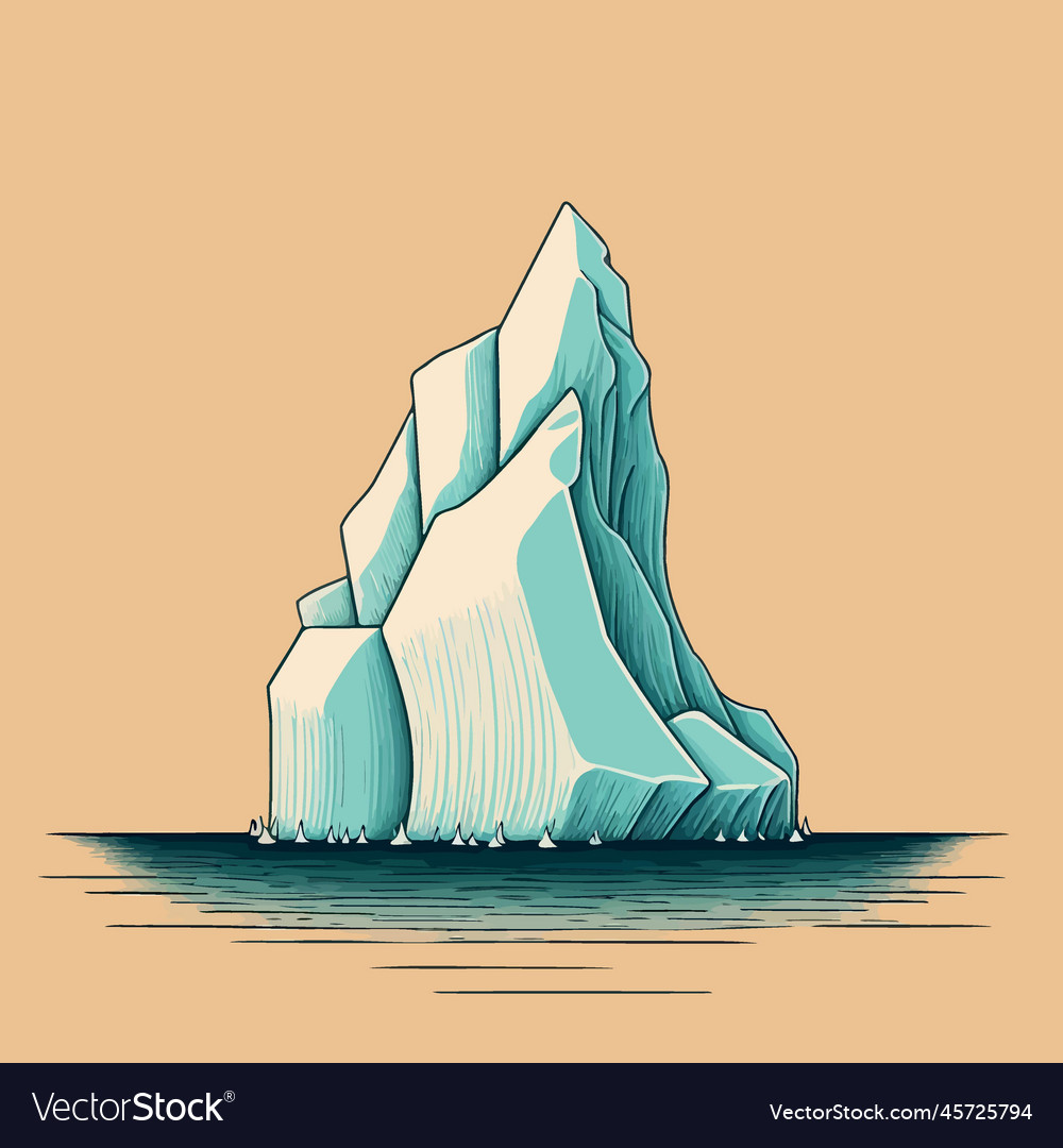 Giant ice mass iceberg floating