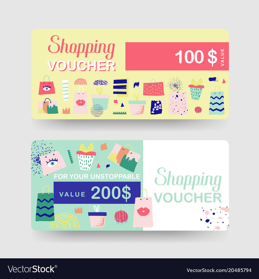 gift voucher templates discount coupon vector image