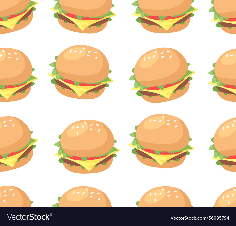 Hand drawn cartoon burger fast food drawing tasty Vector Image Hand drawn cartoon burger fast food drawing tasty Vector Image