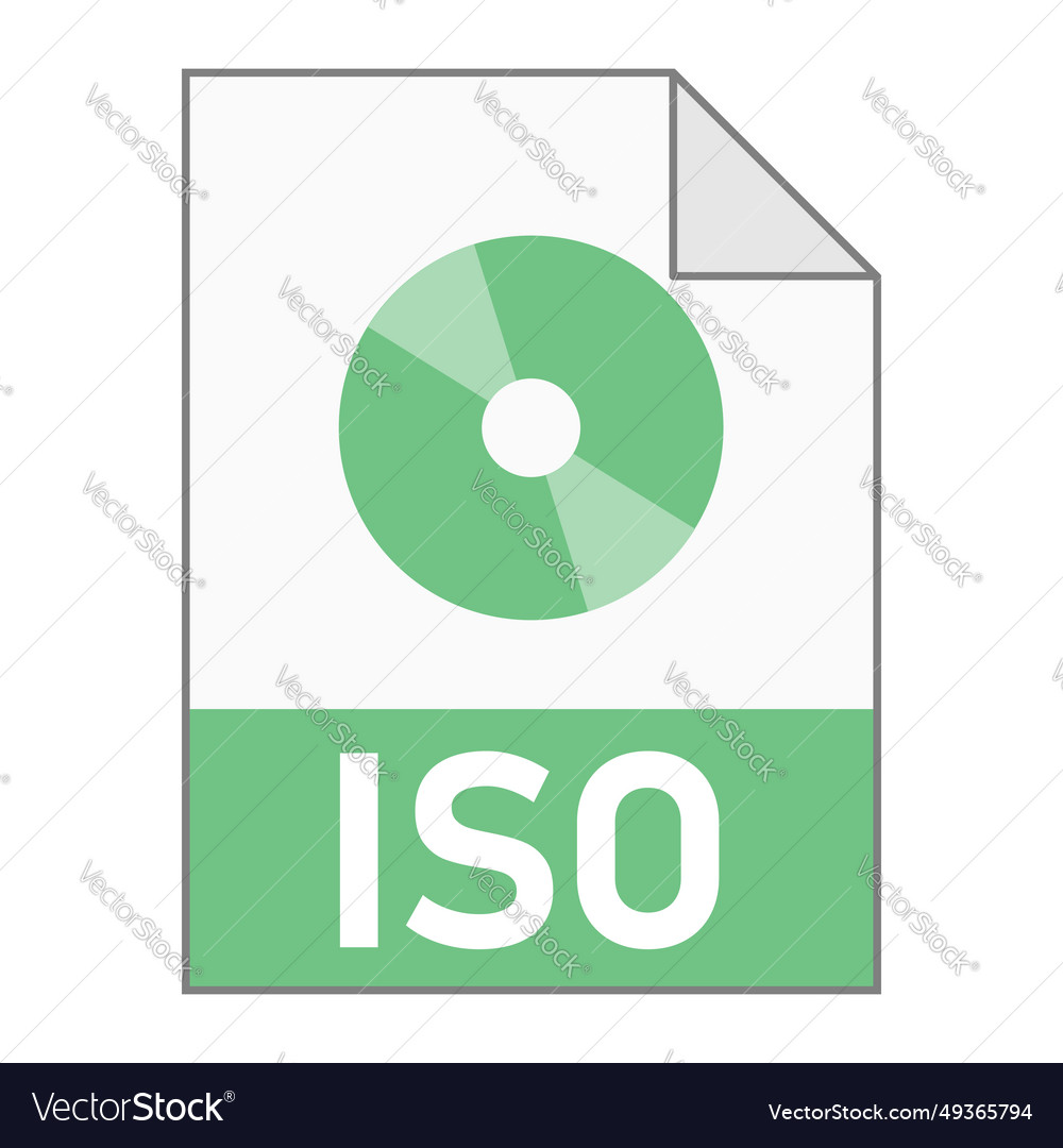 Modern flat design of iso file icon for web