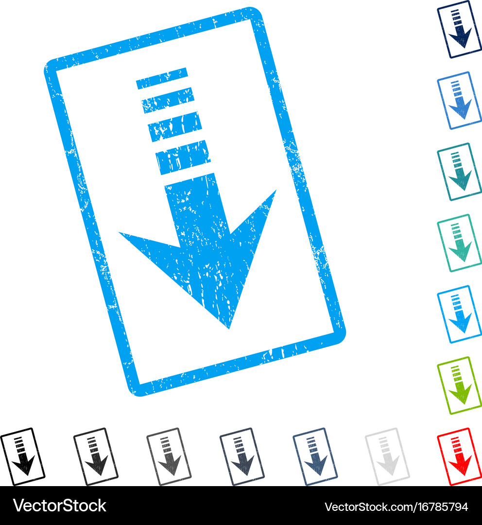 Send down icon rubber watermark Royalty Free Vector Image