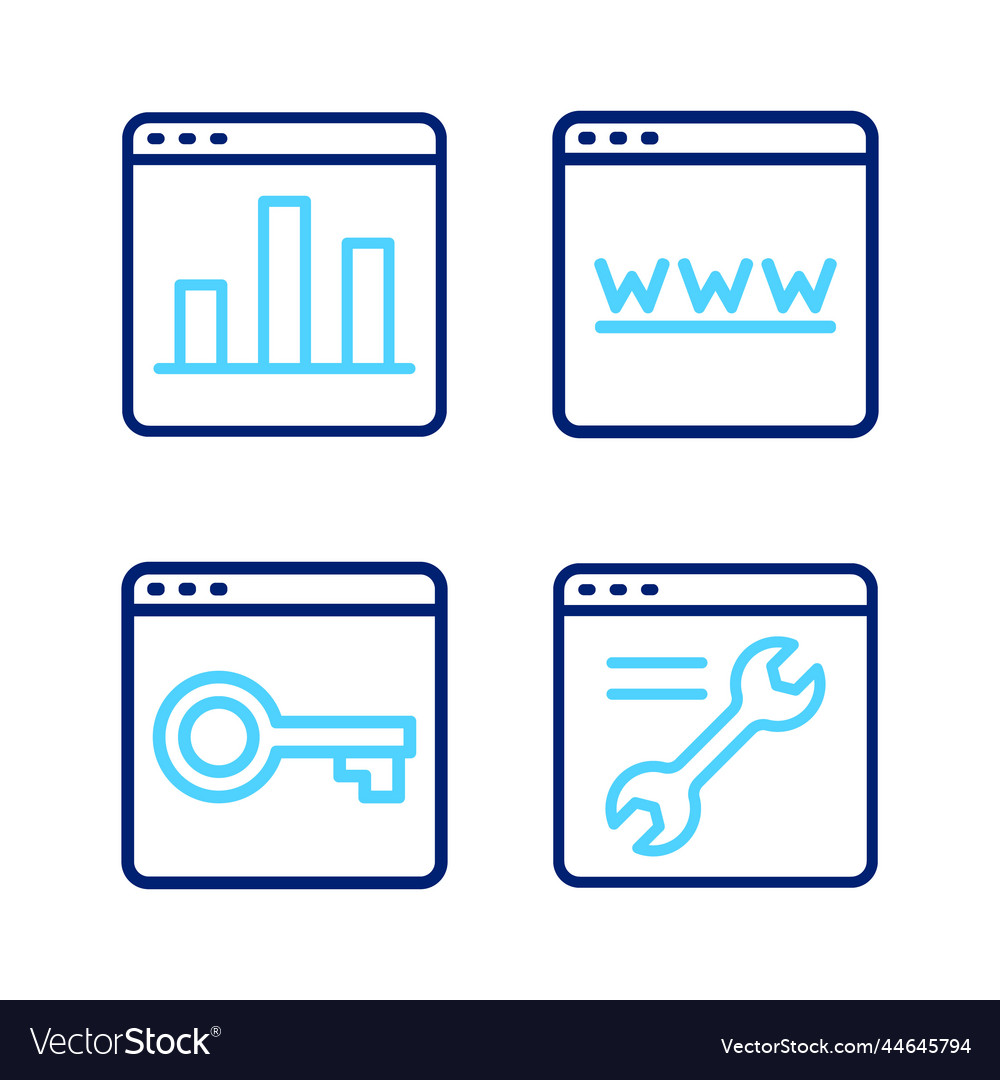 Set line browser setting secure your site vector image Set line browser setting secure your site