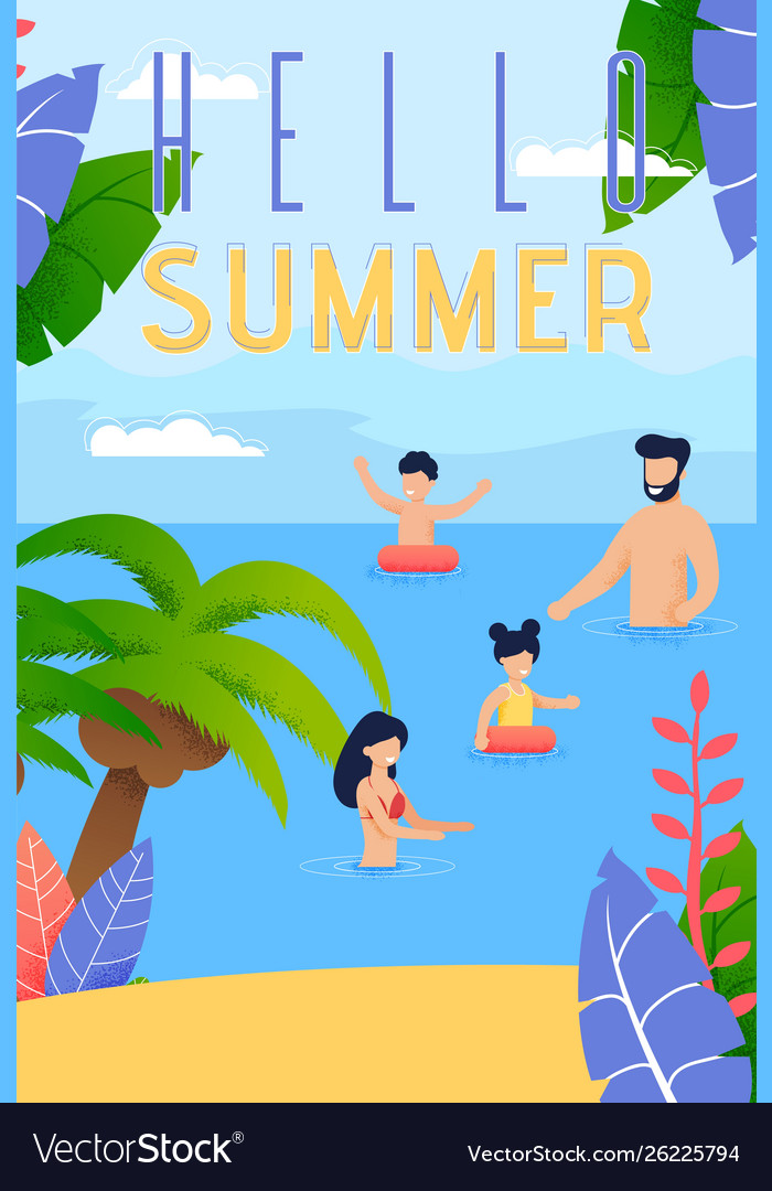 Summer family vacation on tropical resort