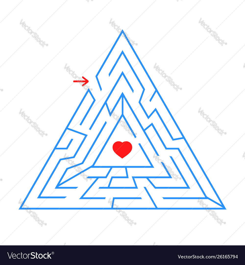 Triangular labyrinth with an input and exit vector image Triangular labyrinth with an input and exit