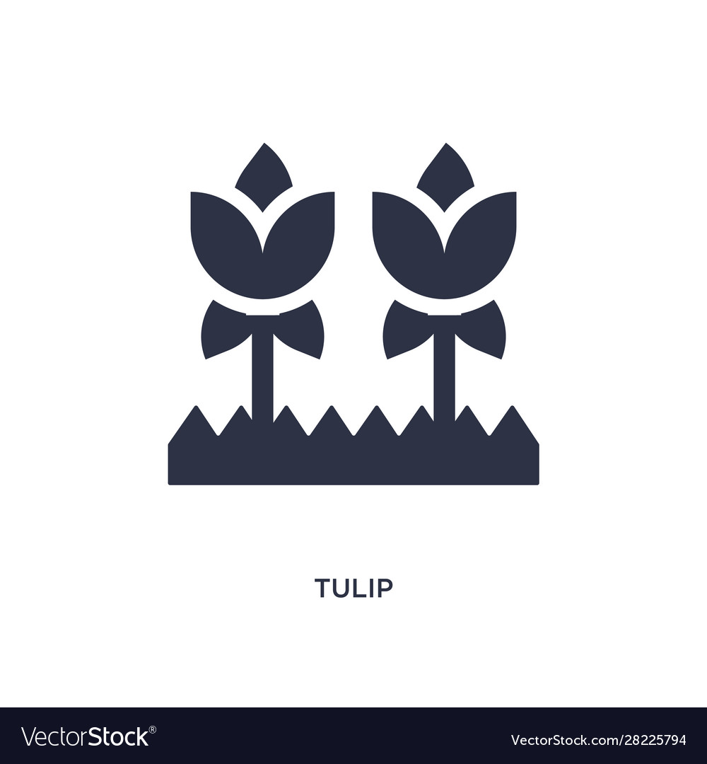 Tulip icon on white background simple element