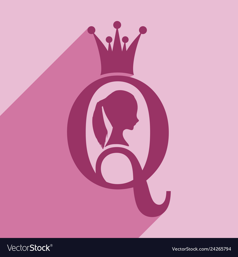 Vintage queen silhouette medieval profile
