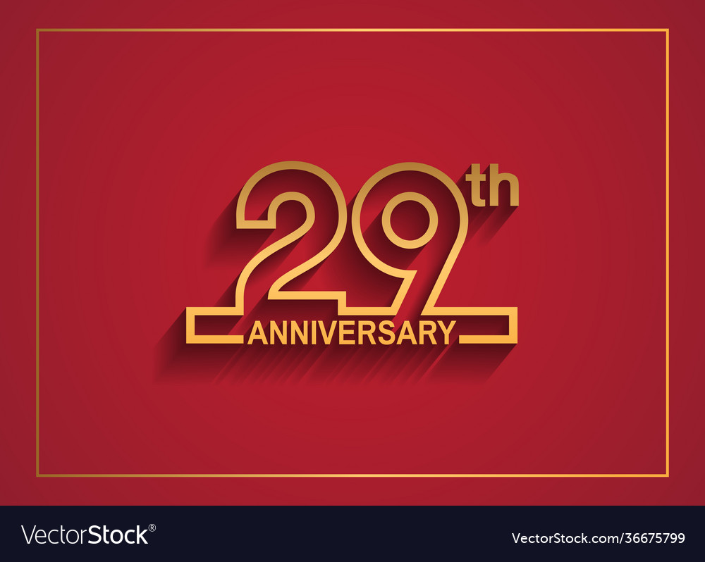 29 anniversary design with simple line style