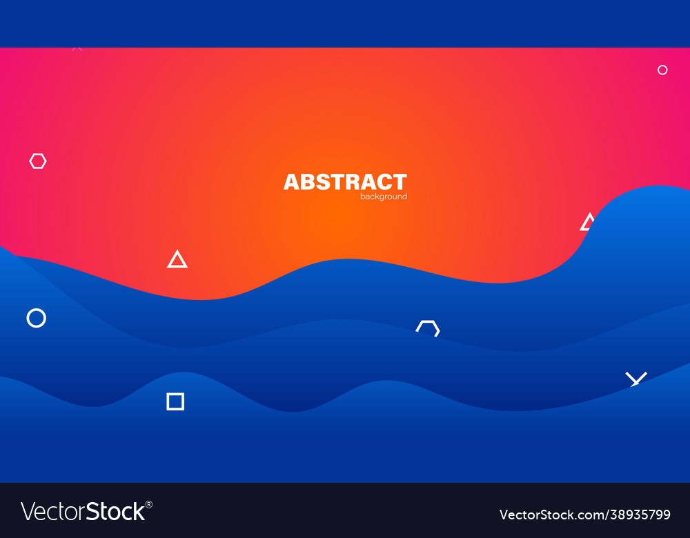 Abstract red background and blue curve shape