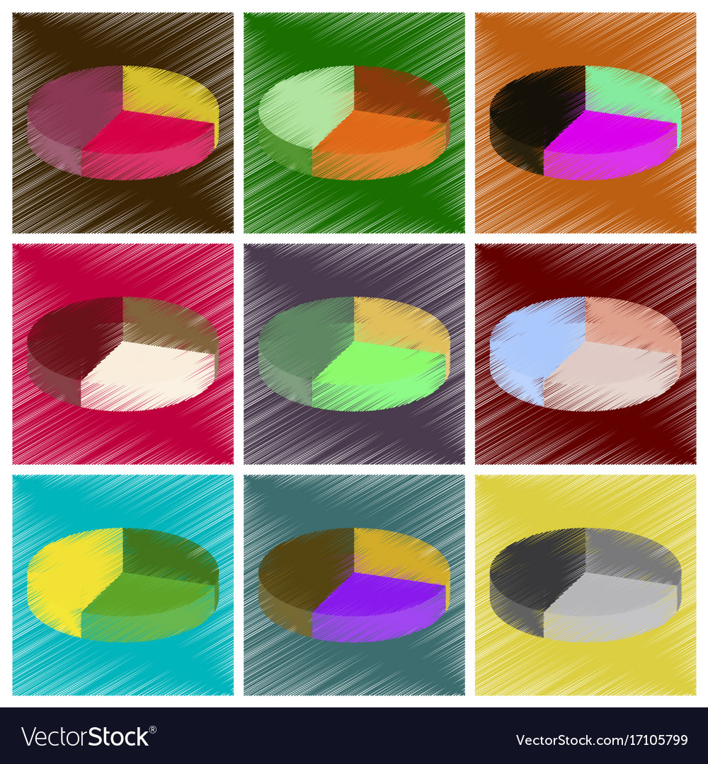 Assembly flat shading style icons pie chart
