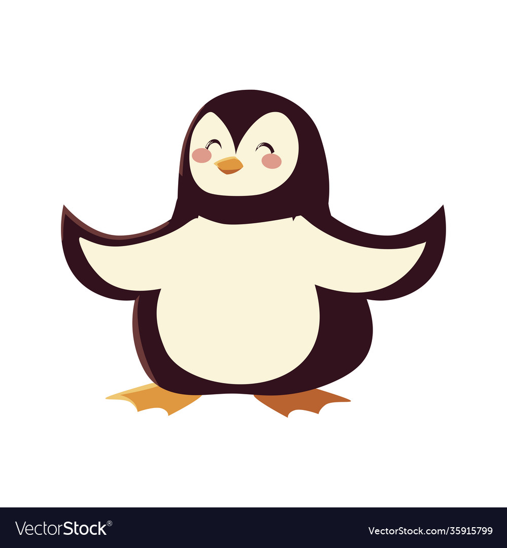 Cute little penguin animal cartoon icon isolated Vector Image Cute little penguin animal cartoon icon isolated Vector Image