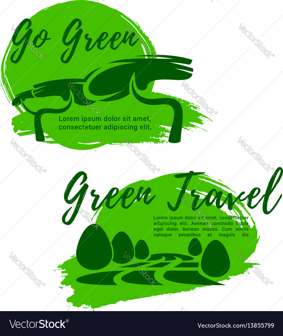 ecotourism and go green symbol for travel design vector image