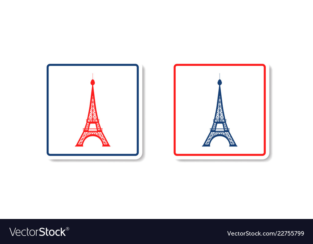 Eiffel tower set of icons Vector Image Eiffel tower set of icons