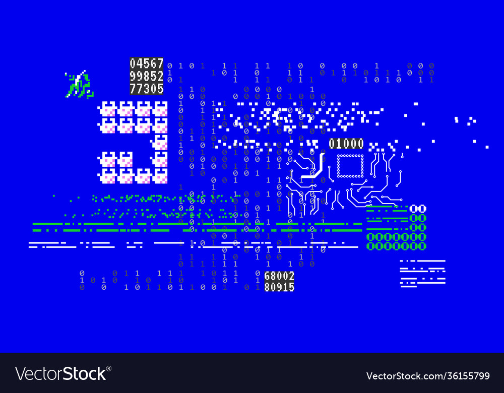 Glitch abstract shapes system error with random