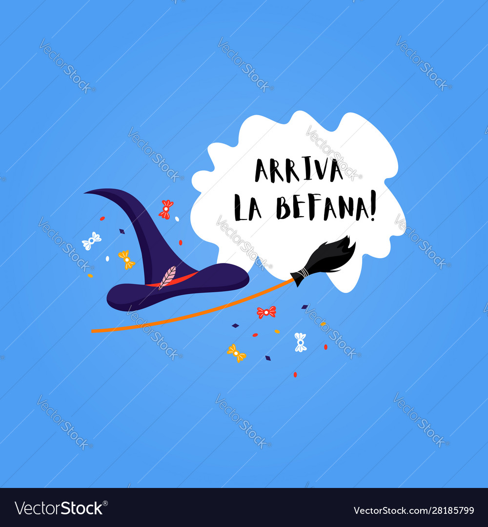 Befana Flat Vector Design Illustration Stock Illustration