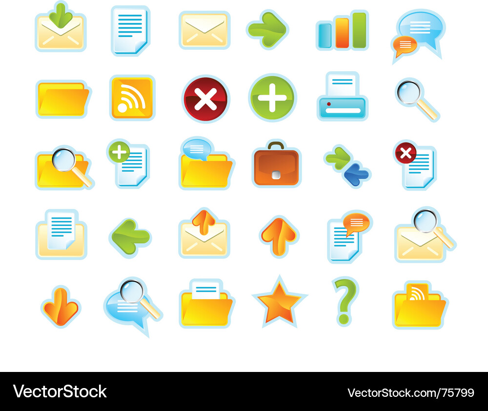 Icons set Royalty Free Vector Image - VectorStock