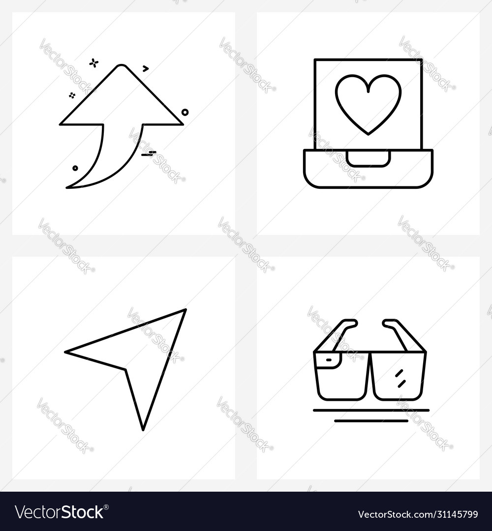 Isolated symbols set 4 simple line icons