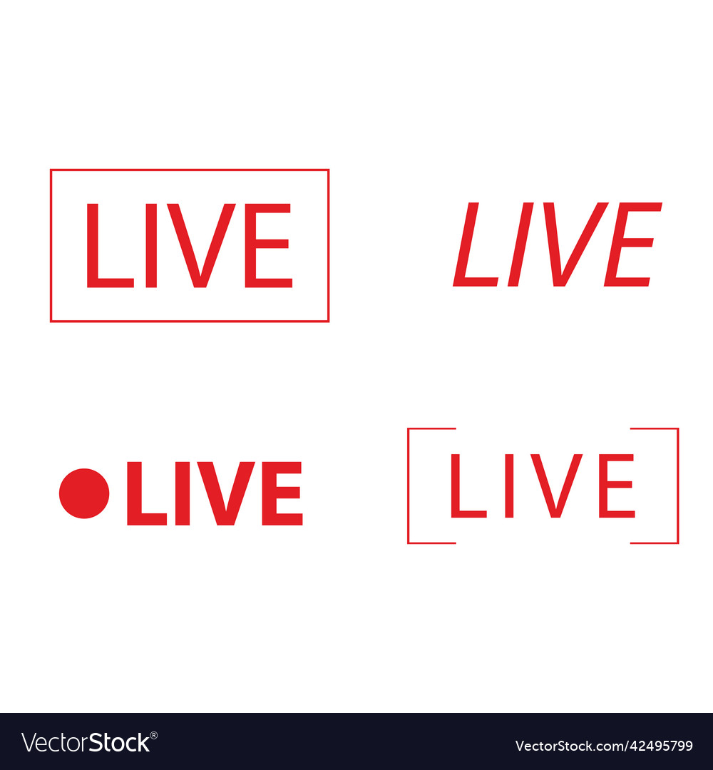 Live streaming icons Royalty Free Vector Image