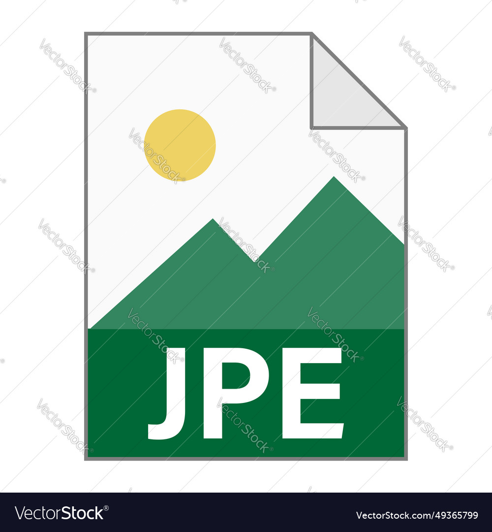 Modern flat design of jpe file icon for web Vector Image Modern flat design of jpe file icon for web