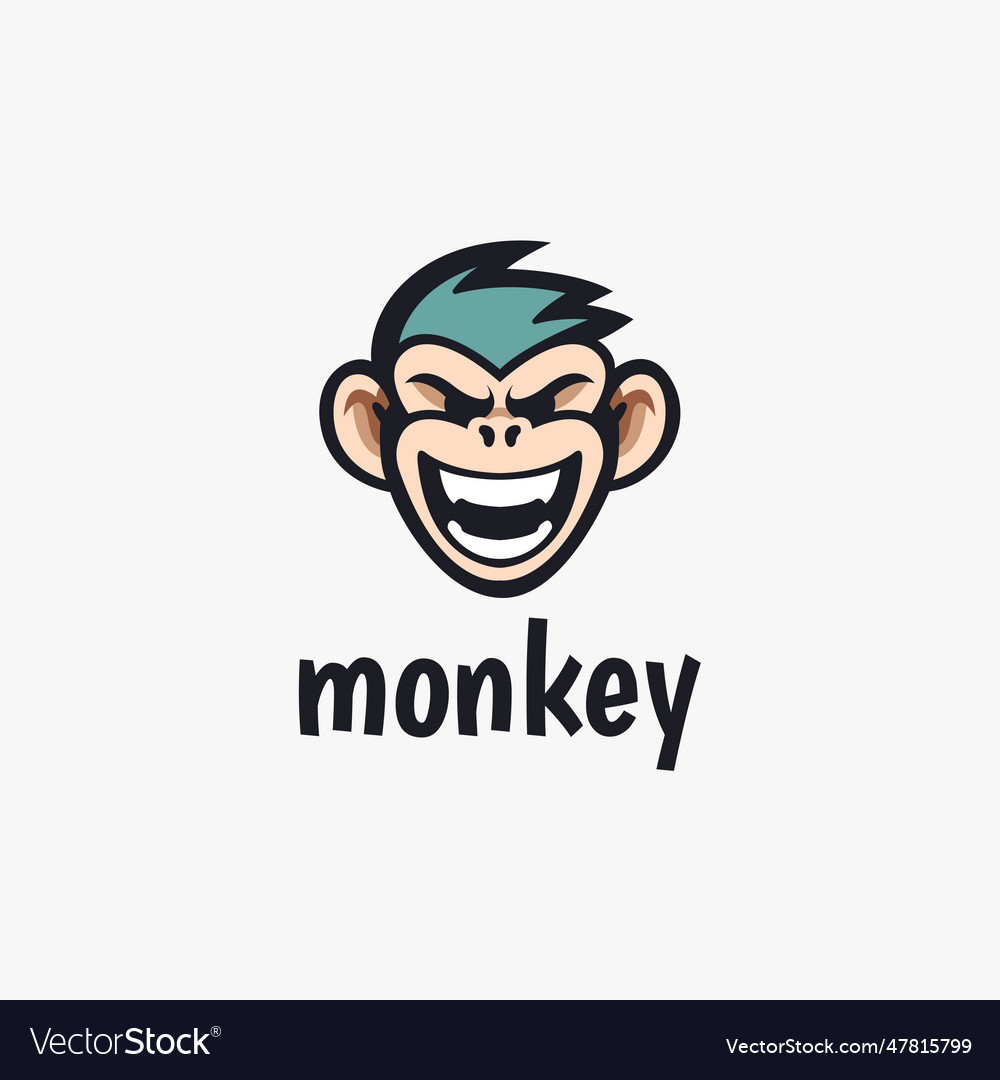 Monkey head logo design template icon Royalty Free Vector