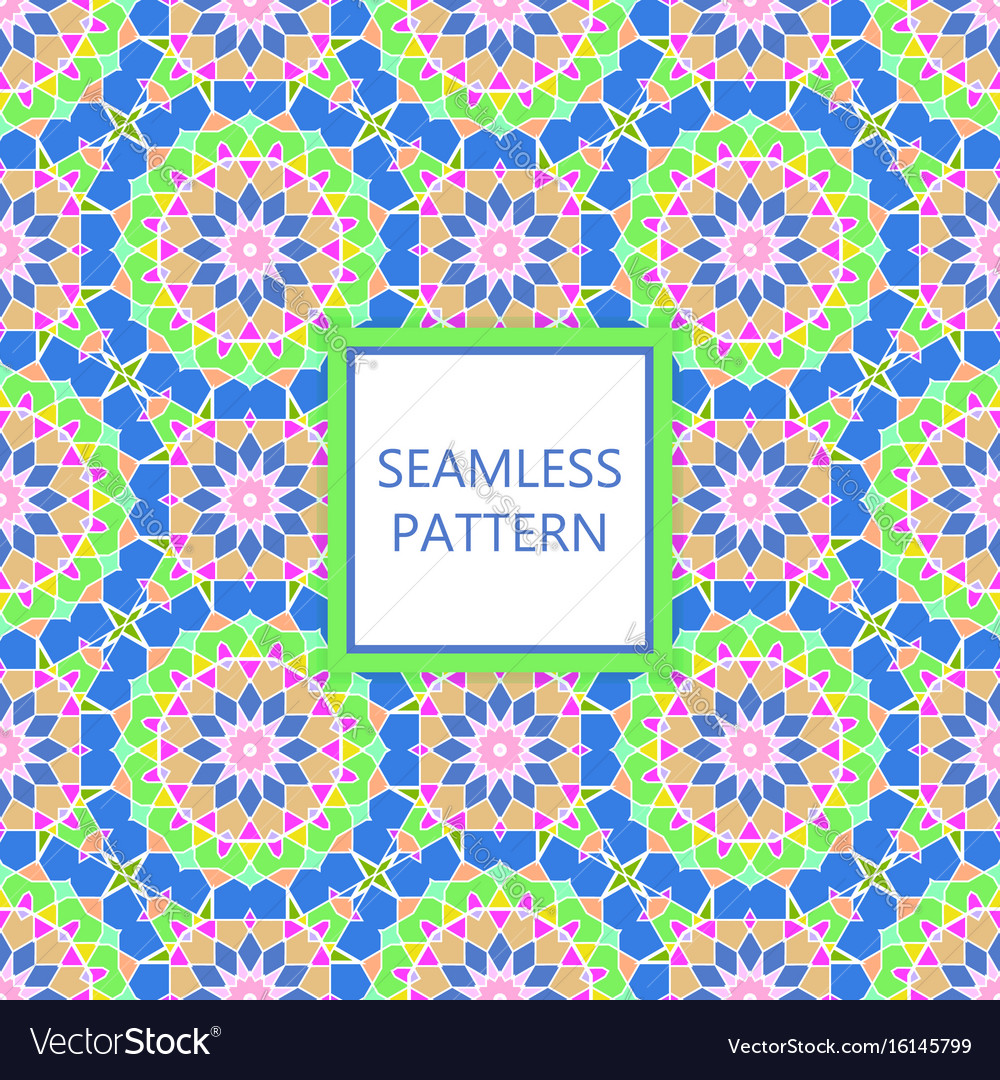Seamless pattern design mandala round elements