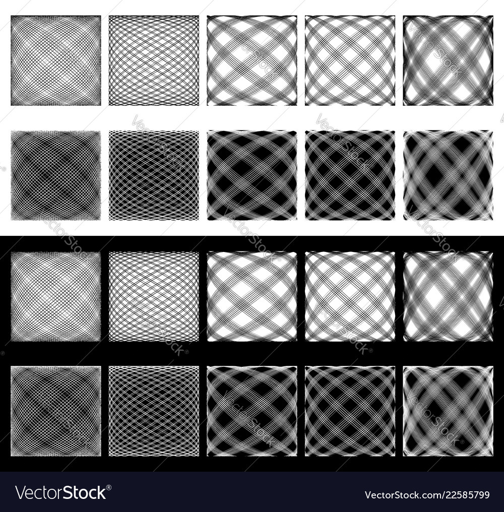 Set of irregular grids meshes intersecting lines Vector Image Set of irregular grids meshes intersecting lines