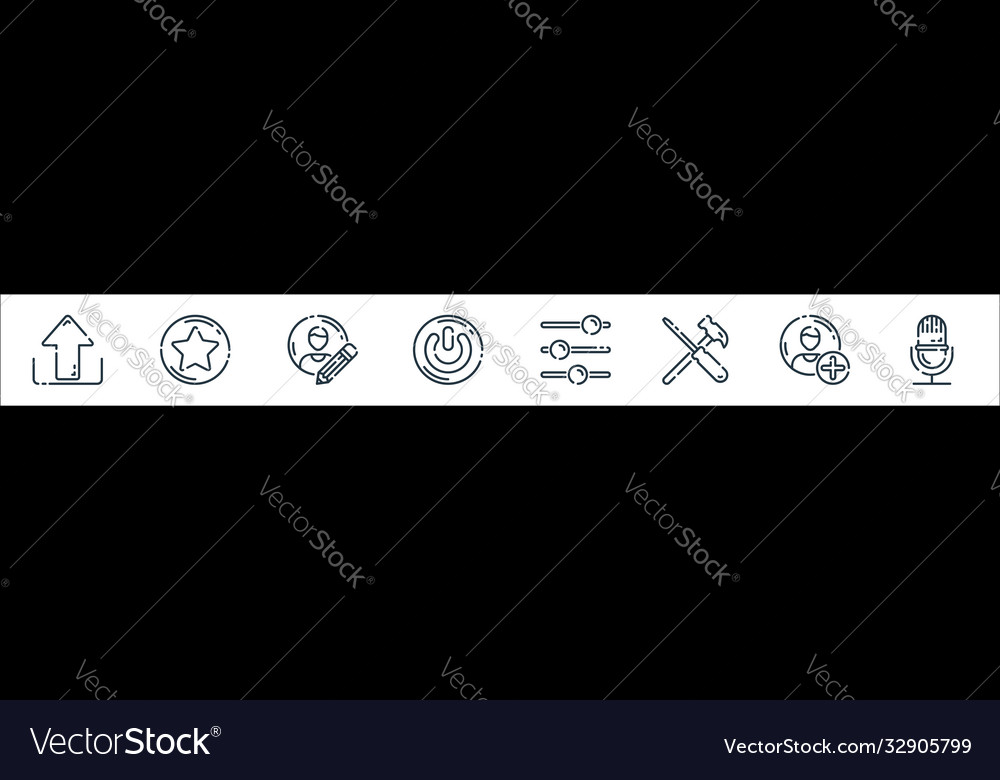 User interface line icons linear set quality