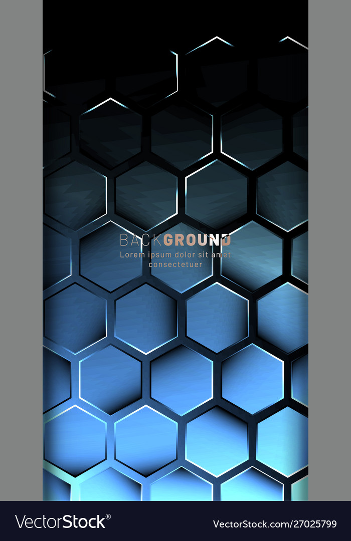Vertical hexagon background gradient color light Vector Image Vertical hexagon background gradient color light