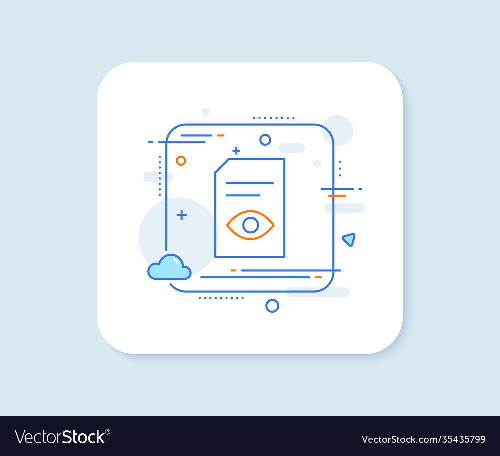 View document line icon open file sign vector image View document line icon open file sign