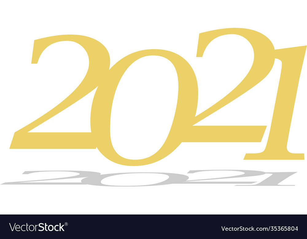 2021 happy new year logo isolated on background