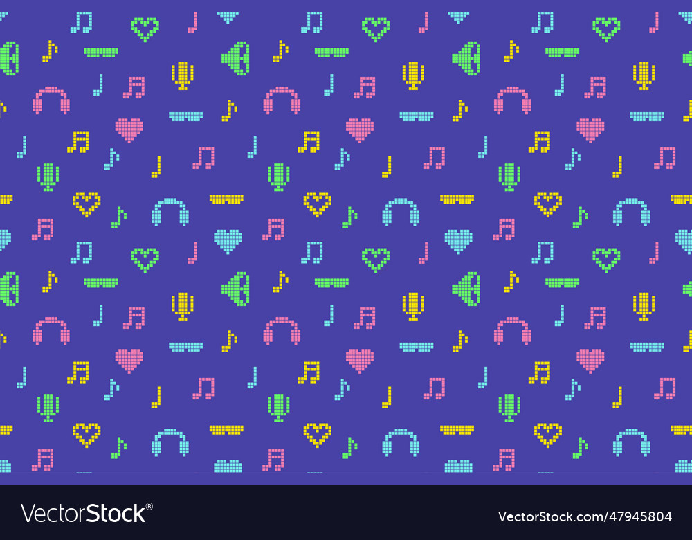 Abstract pixel 90s style seamless pattern vector image Abstract pixel 90s style seamless pattern