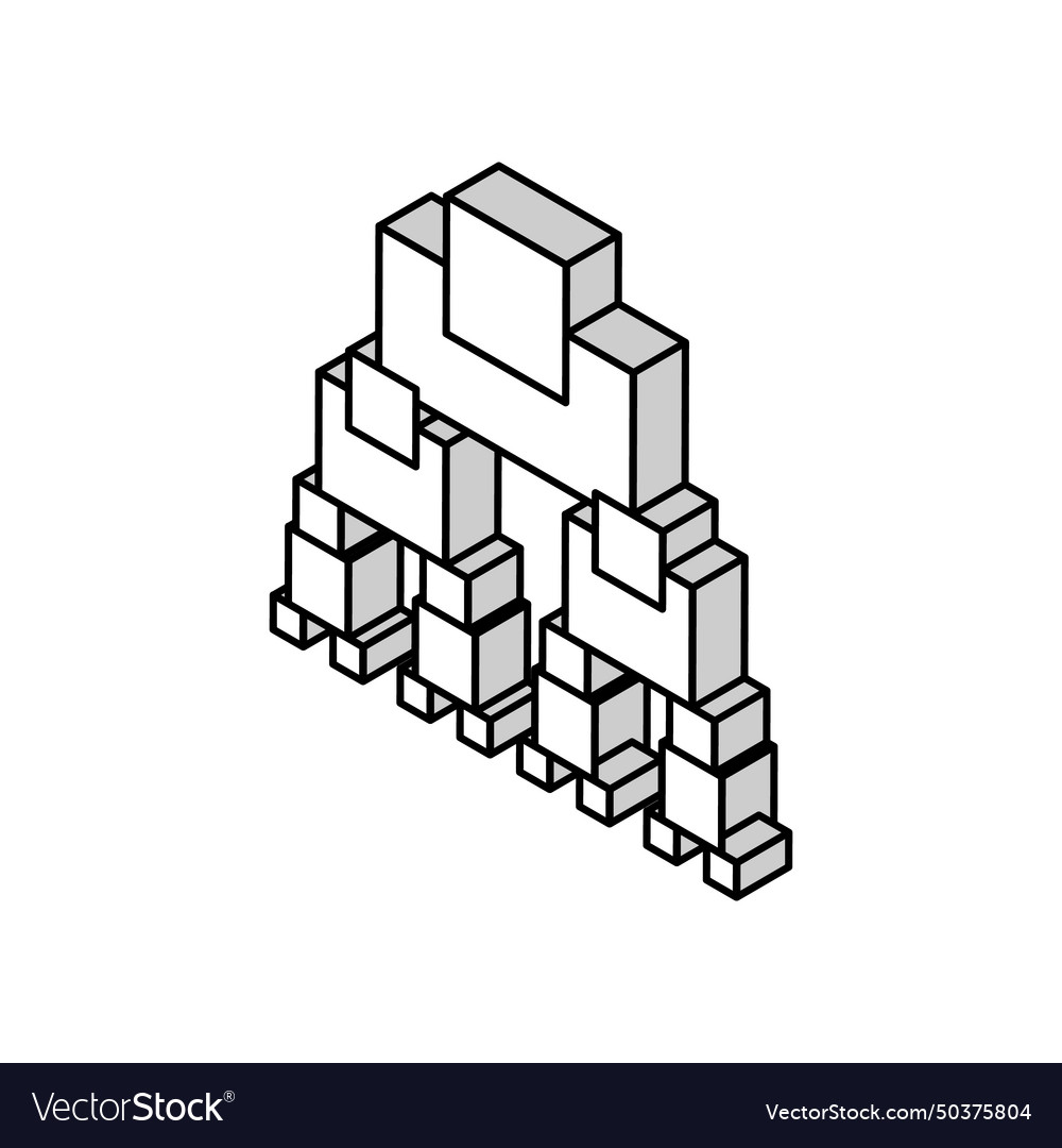 Binary decision diagram isometric icon Royalty Free Vector