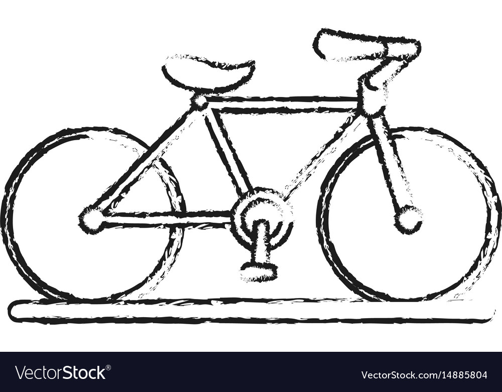 Blurred silhouette image cartoon sport bicycle Vector Image