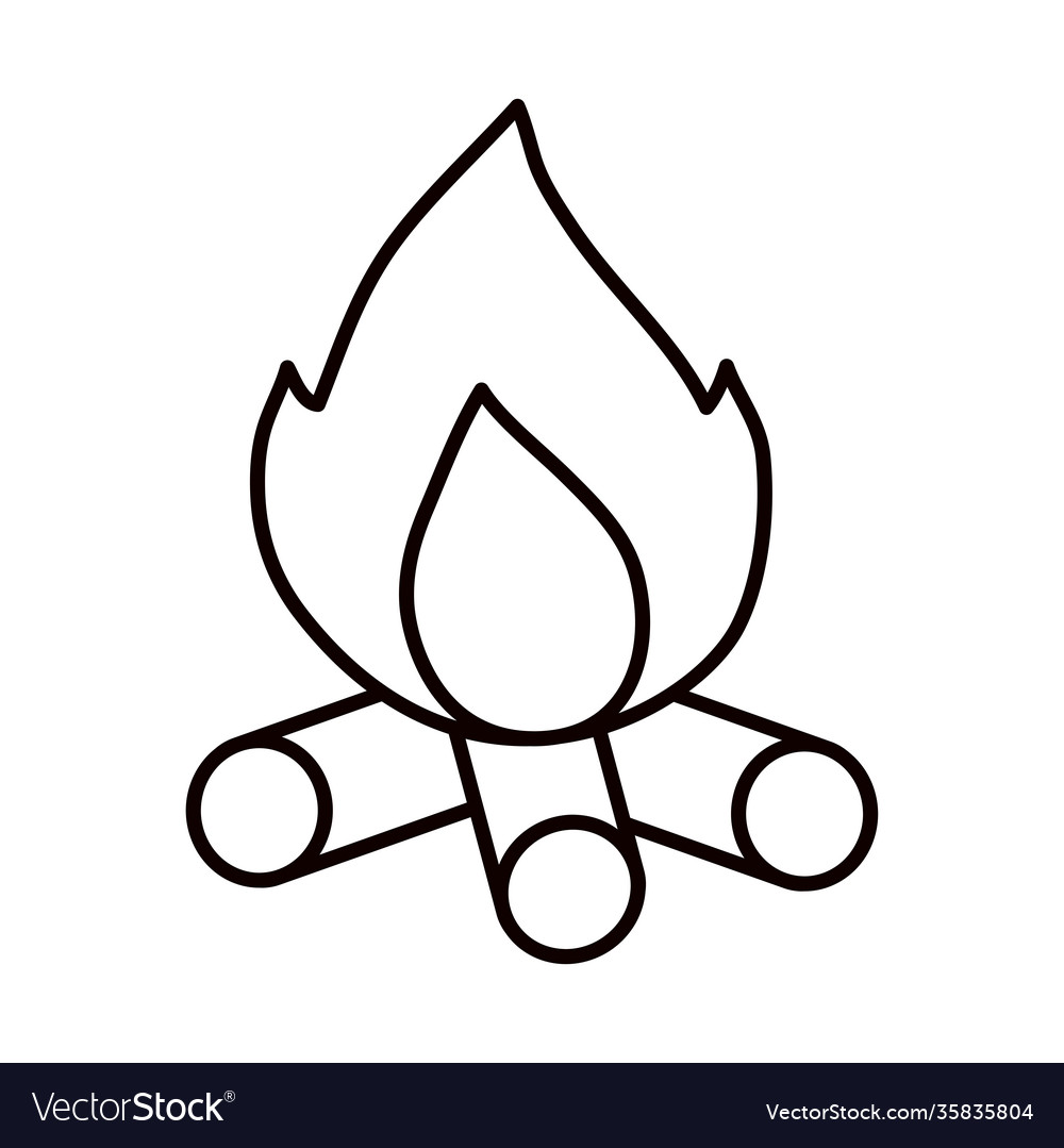 Campfire icon isolated design Royalty Free Vector Image