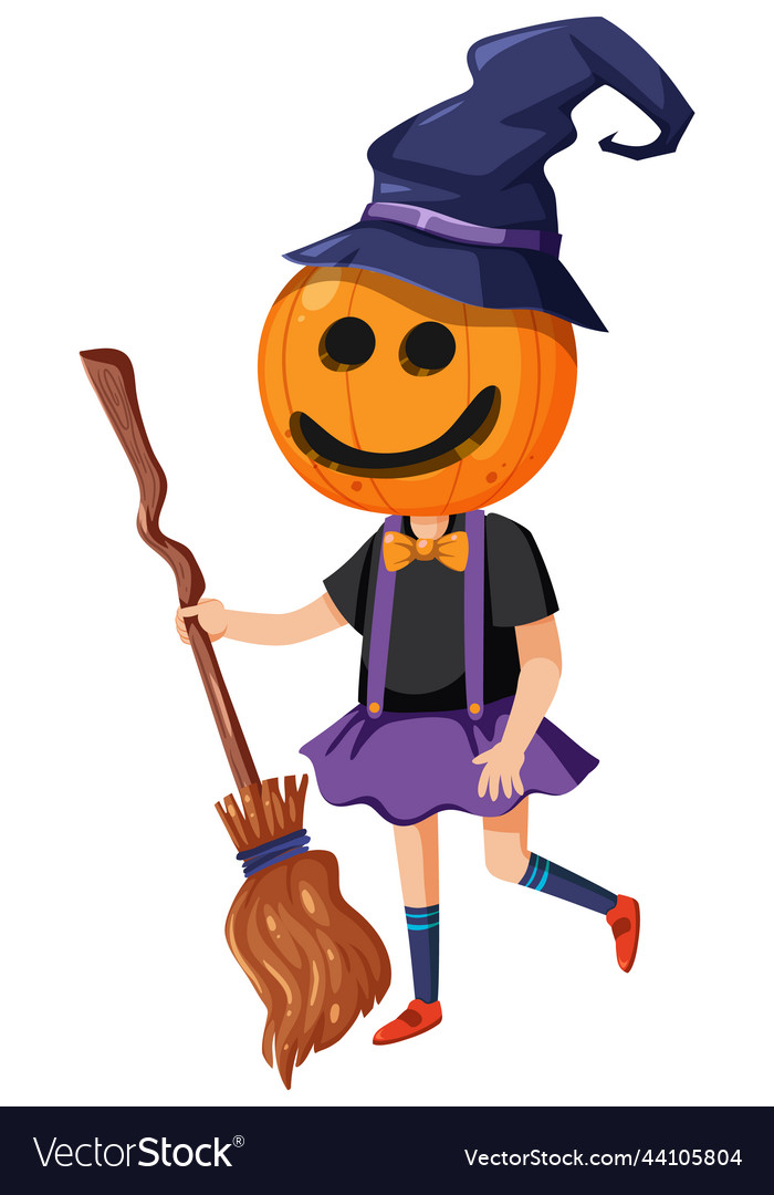 Cute pumpkin head girl costume for halloween