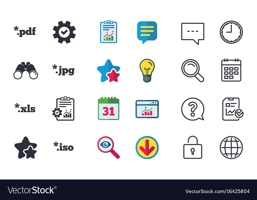 Document signs file extensions symbols