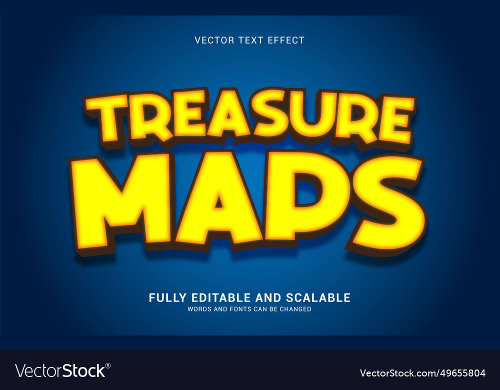 Editable text effect treasure maps style