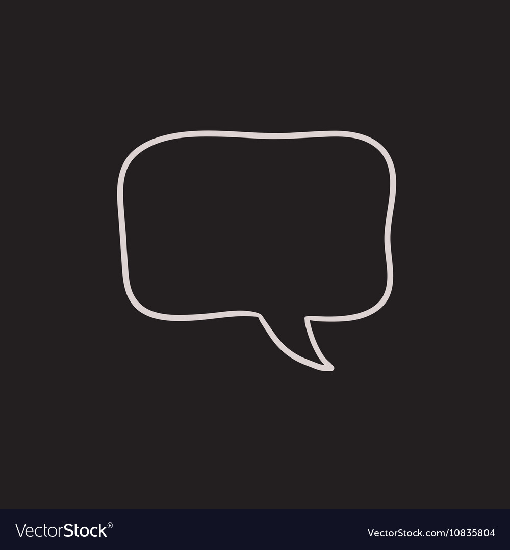 Empty speech square sketch icon