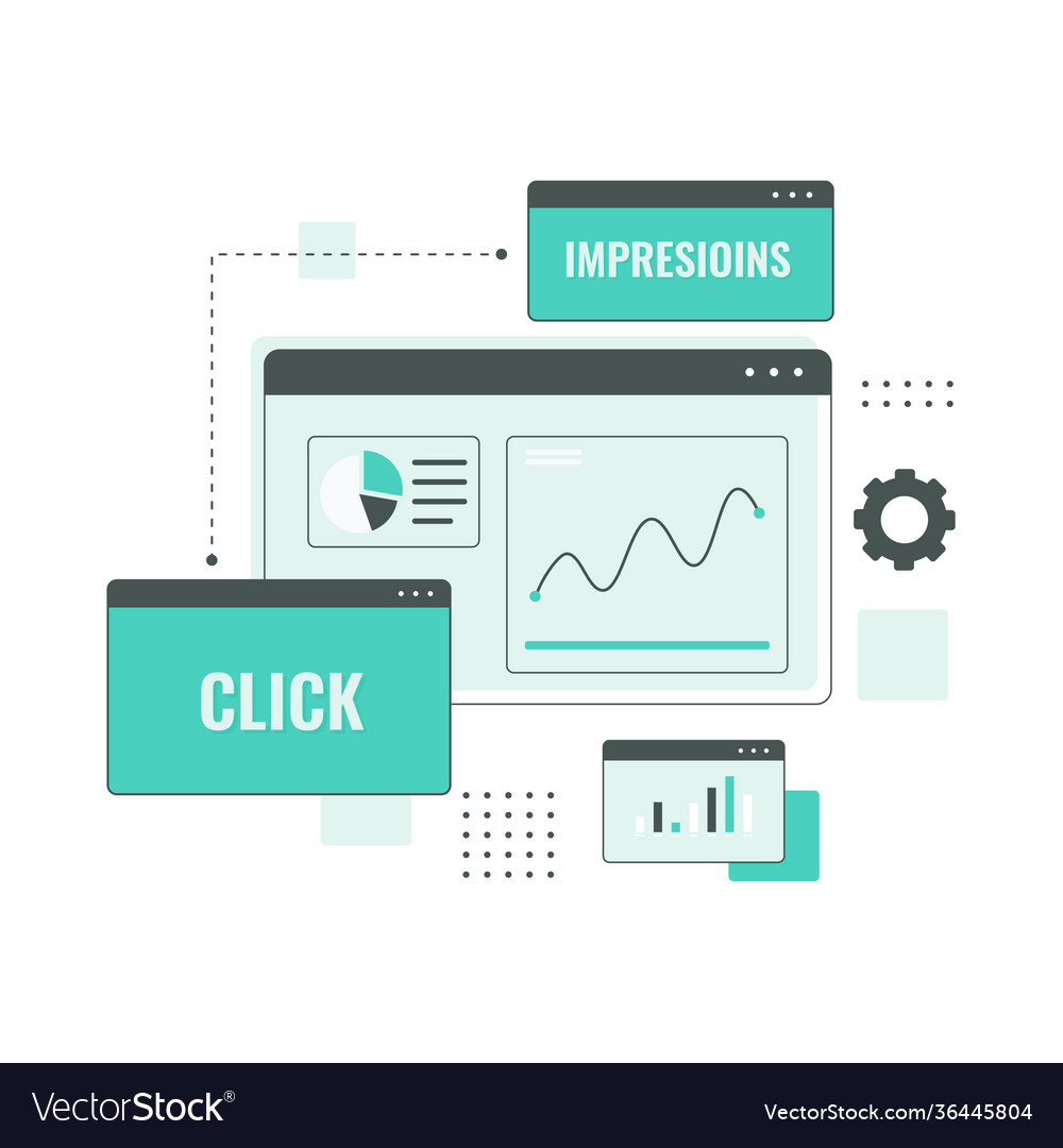 Flat line click through rate vector image Flat line click through rate