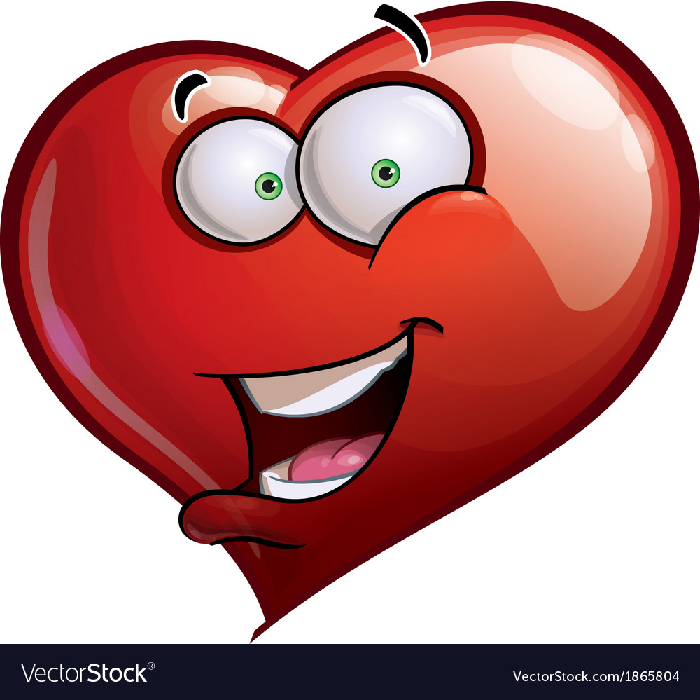 Heart faces happy emoticons hello Royalty Free Vector Image