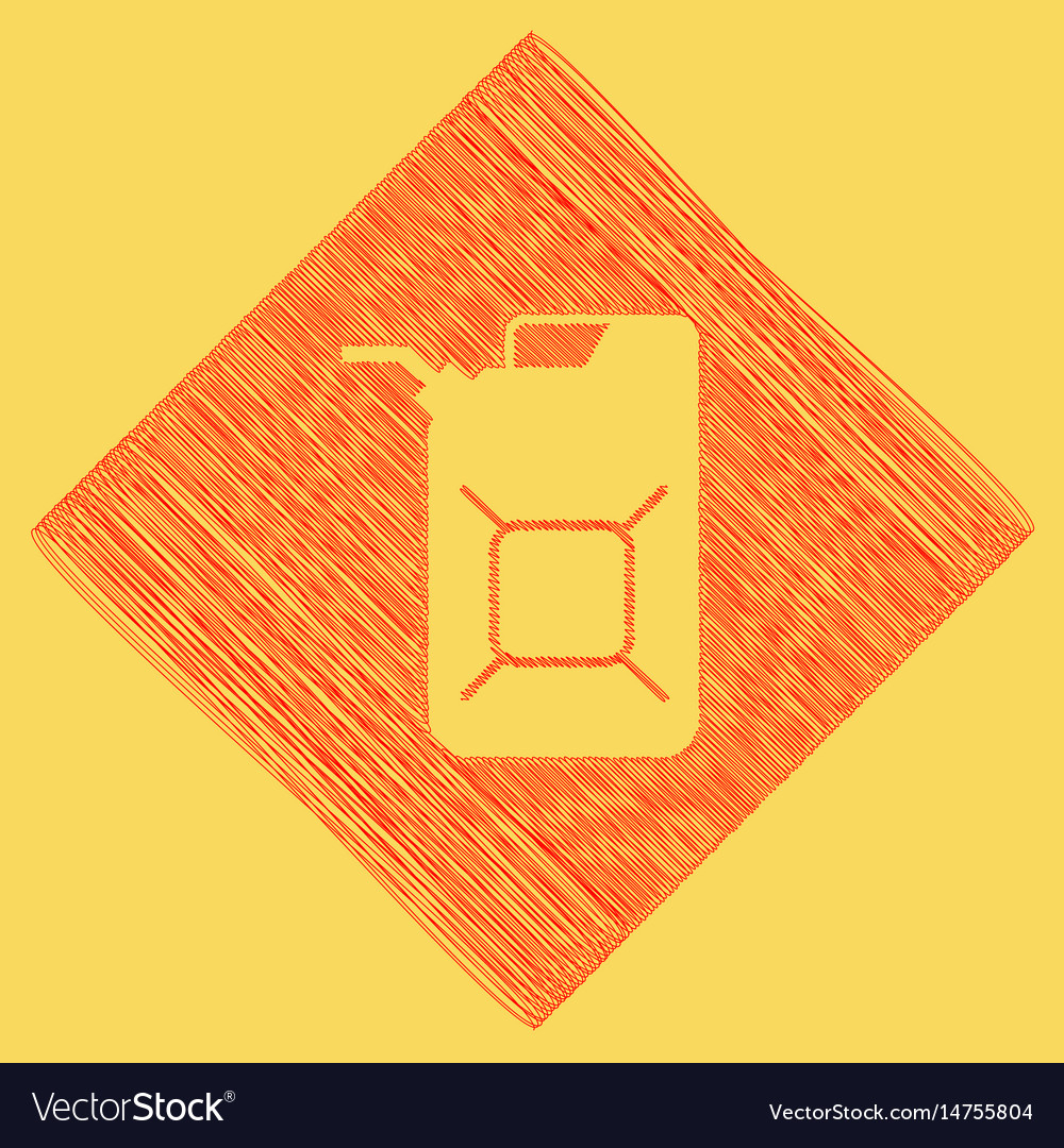 Jerrycan oil sign jerry can red Royalty Free Vector Image