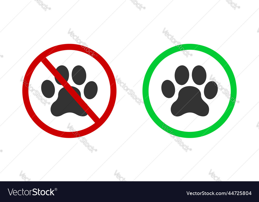 No Pets And Pets Allowed Icons Animals Ban Vector Image no-pets-and-pets-allowed-icons-animals-ban-vector-image