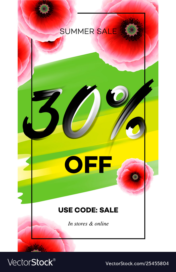 Season Sale 30 Off Banner Template For Website Vector Image